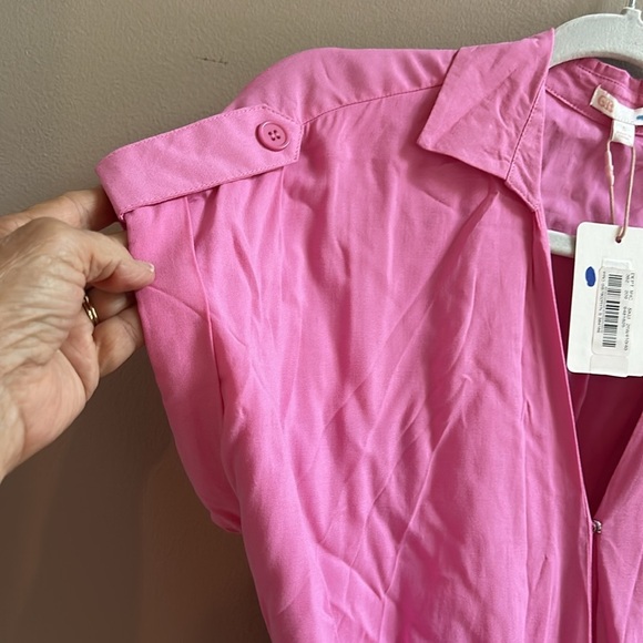 GB Pink Tab Sleeve Wrap Mini Dress NWT Size small - Picture 4 of 9